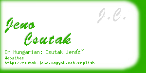 jeno csutak business card